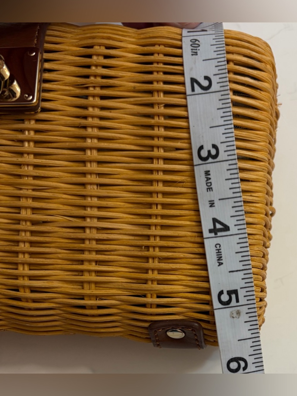 J Crew Rattan clutch purse with chain strap - Picture 10 of 11